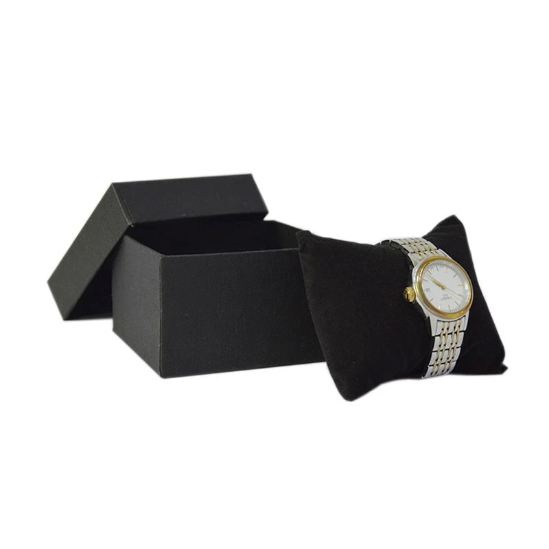 Wholesale 5Pcs/lot Black Paper Watch Boxes with Pillow Jewelry Store Affordable Bracelet Storage Case Organizer