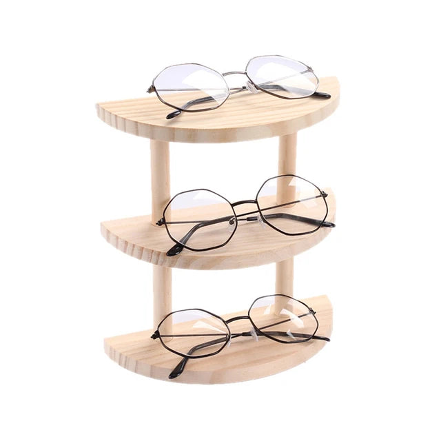 1Pcs Multilayer Wood Glasses Display Stand Anime Jewelry and Doll Sunglasses Show Fram for Shop Counter