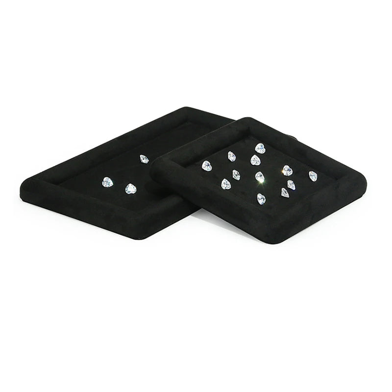 Diamond Velvet Jewelry Display Tray Ring Ear Studs Storage Tray Necklace Bracelet Pendant Storage Display Tray