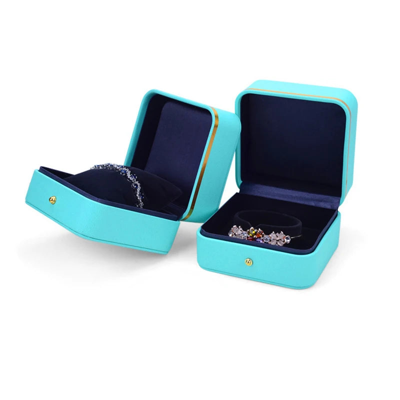 Pu Wedding Ring Jewelry Packaging Gift Box Brooch Watch Storage Case Holder Bracelet Organizer for Jewelry Store