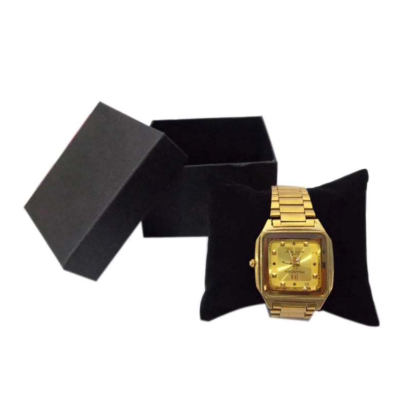 Wholesale 5Pcs/lot Black Paper Watch Boxes with Pillow Jewelry Store Affordable Bracelet Storage Case Organizer