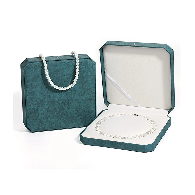 New Pearl Necklace Packaging Box Octagonal Gift Box Pearl Jewelry Chain Organizer Case for Mother's Day Valentine's Day