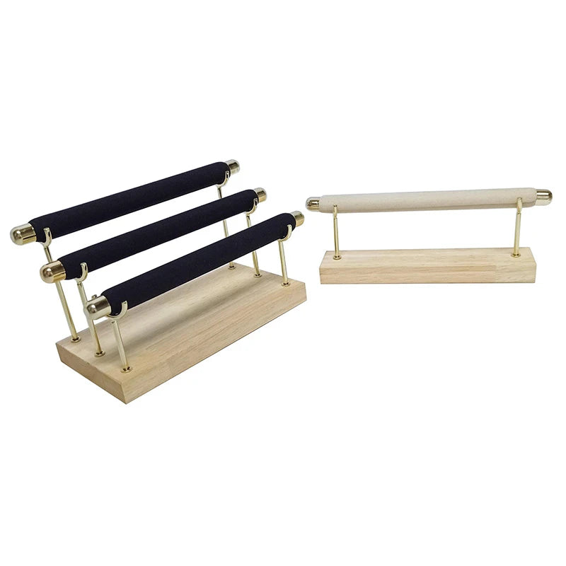 Detachable Ring Display Rack with Stick Wooden Multilayer Jewelry Holder Organizer Retail Store Window Showcase Shelf Stand