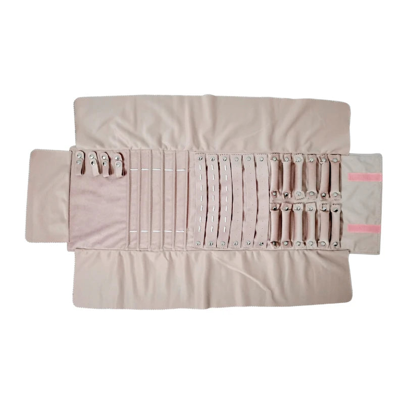Velvet Jewelry Roll Bag Portable Travel Jewelry Roll Ring Earrings Necklace Pendant Storage Display Bag