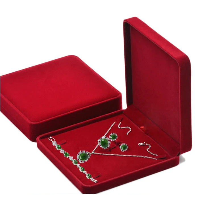 Velvet Set Jewelry Box Ring Earnail Necklace Organizer Boxes High-Capacity Set Jewelry Packaging Supplies 19*19Cm