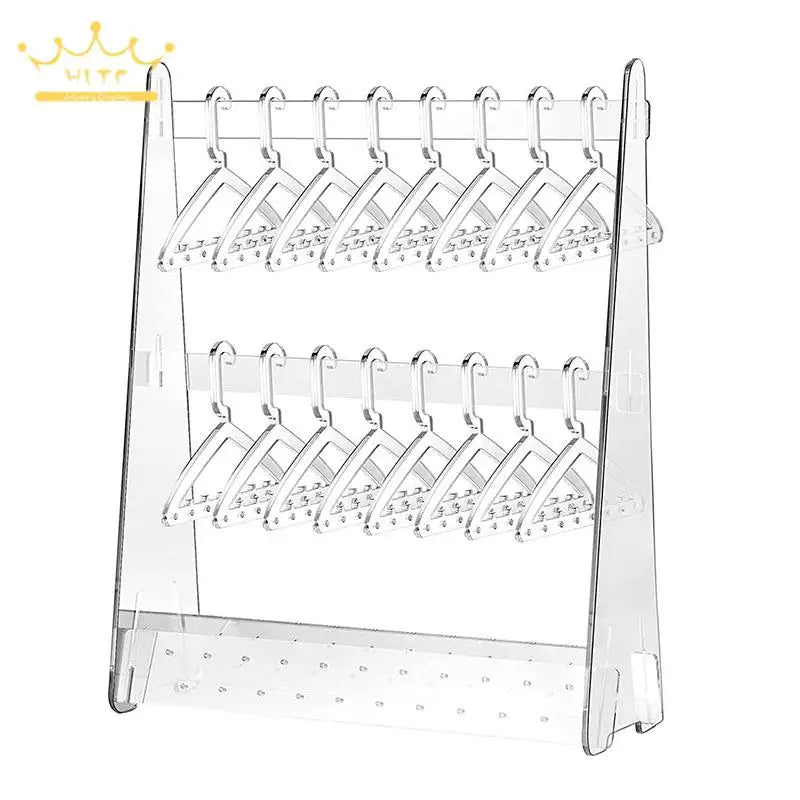 Rainbow Acrylic Frame Jewelry Storage Organizer Earring Holder with Mini Hanger Dresser Jewelry Colllection Rack