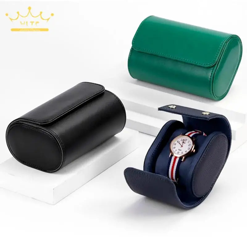 Portable Travel Watch Storage Box Single Mechanical Watch Protection Dustproof Famous Watch Leather Watch Bag Multiple