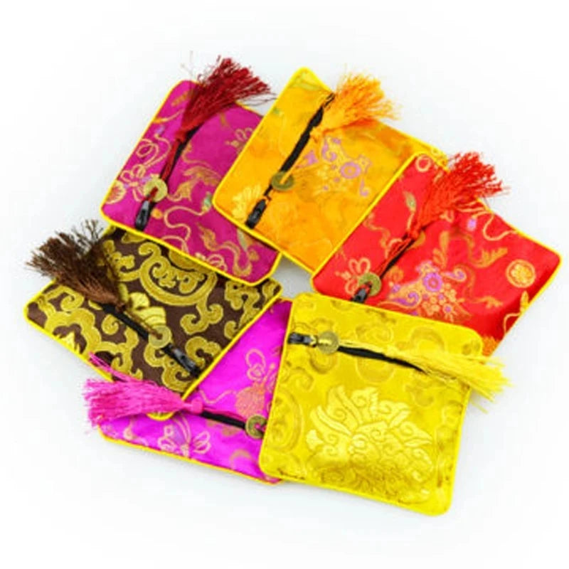 Satin Jewelry Roll Earring Bangle Holder Storage Pack Bag Travel Ring Necklace Jewellery Pouch Organizer Mix Colors