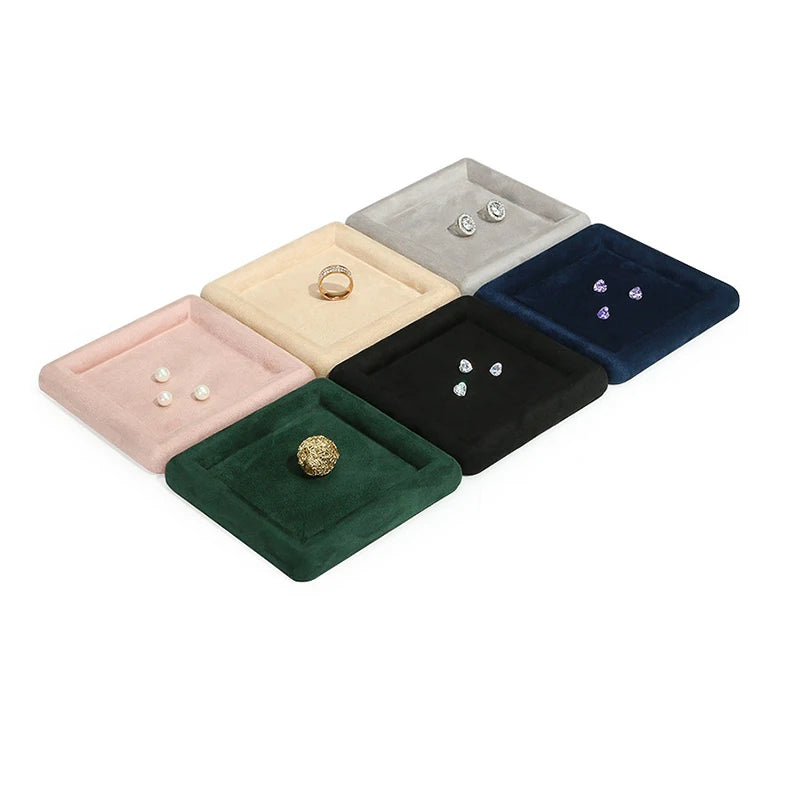 Diamond Velvet Jewelry Display Tray Ring Ear Studs Storage Tray Necklace Bracelet Pendant Storage Display Tray