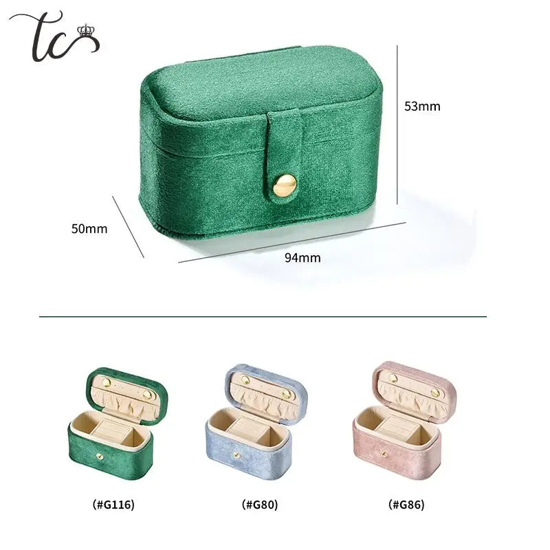 Portable Velvet Small Jewelry Box Jewelry Packaging Box Velvet Ring Earring Container Traditional Festival Gift Packing Boxes