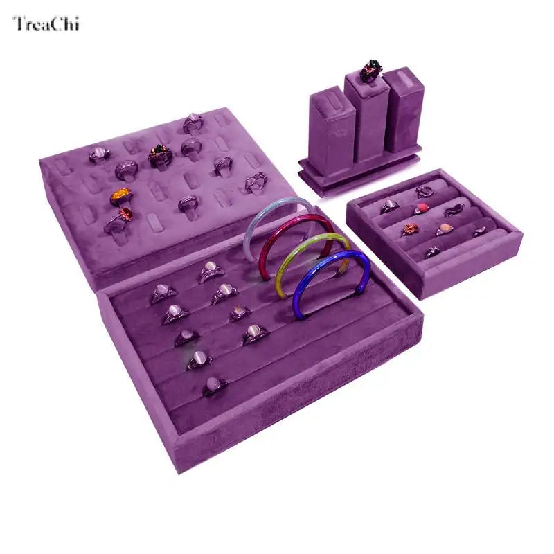 Purple Velvet Jewelry Display Stand Cream Pendant Jewelry Display Stand Multi Color Ear Ring Counter Window Model Customizable