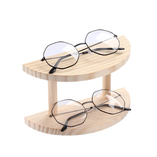 1Pcs Multilayer Wood Glasses Display Stand Anime Jewelry and Doll Sunglasses Show Fram for Shop Counter