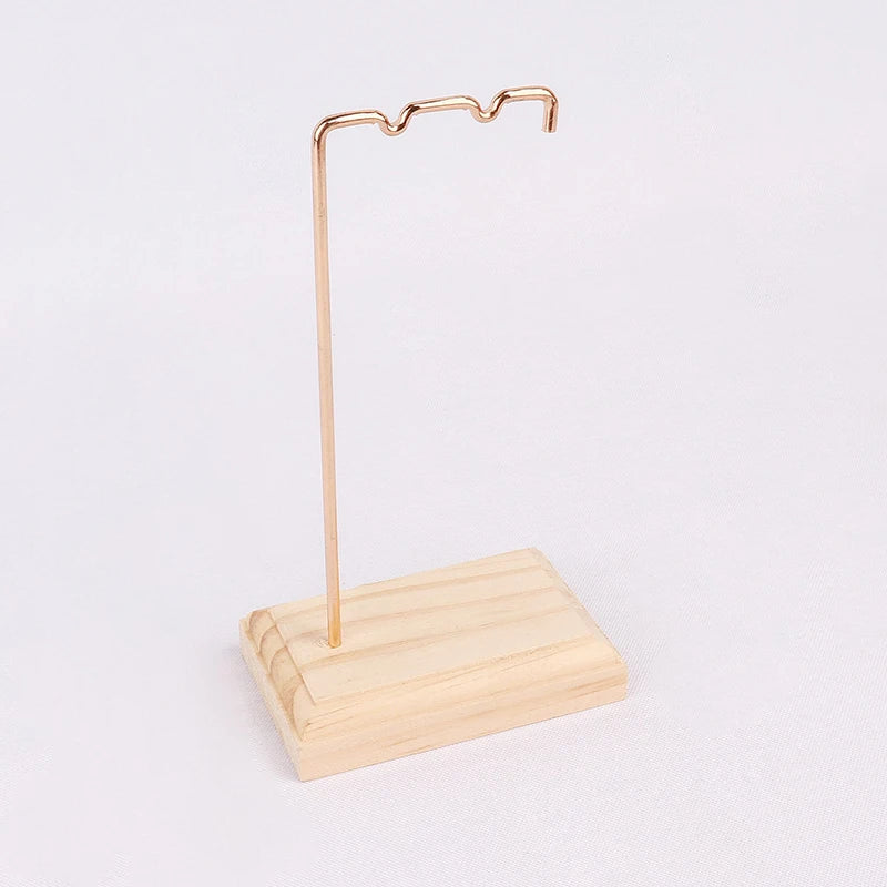 Earrings Necklace Hanging Organizer Jewelry Display Rack Stand Bracelet Holder with Wood Base Jewelry Storage Rack