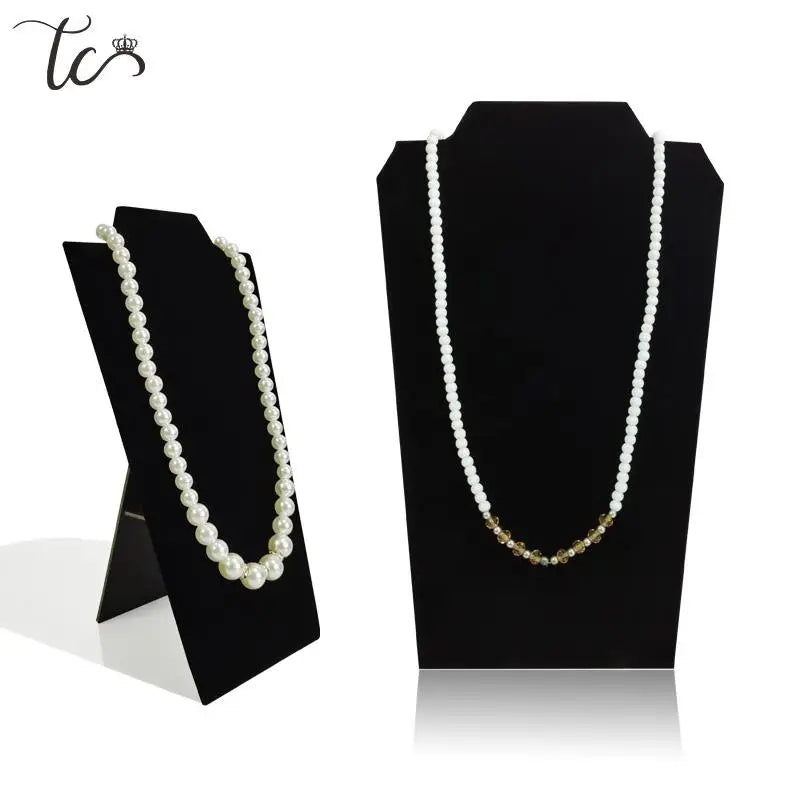 New Jewelry Display Stand Velvet Pu Pearl Necklace Display Board Pendant Earrings Storage Stand Counter Display