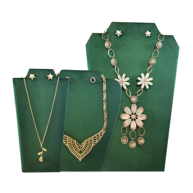 Velvet Necklace Display Stand Jewelry Organizer Rack Pearl Necklace Earrings Display Board for Exhibitor Jewelry Showcase Props