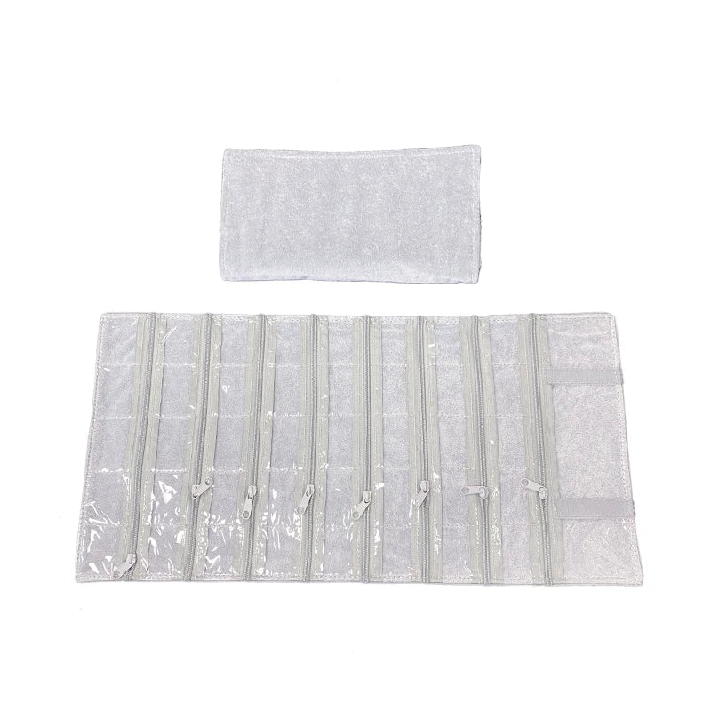 Velvet Zipper Pvc Lattice Dust-Proof and Antioxidant Jewelry Wrap Bag Brooch Ring Earring Organizer Organizer Bag