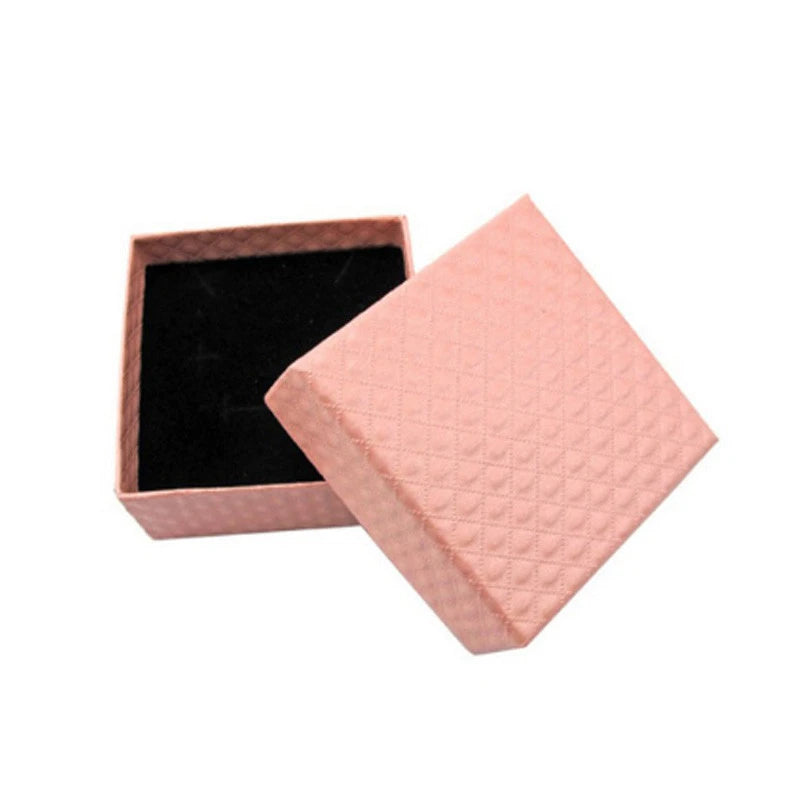 Square 5*5*3.5Cm Ring Earring Packaging Paper Box Cufflink Brooch Storage Case for Jewelry Store and Personal Jewelry Holder