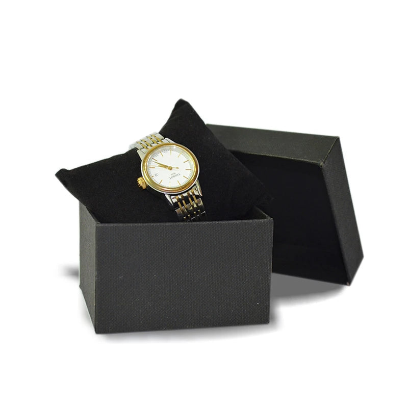 Wholesale 5Pcs/lot Black Paper Watch Boxes with Pillow Jewelry Store Affordable Bracelet Storage Case Organizer