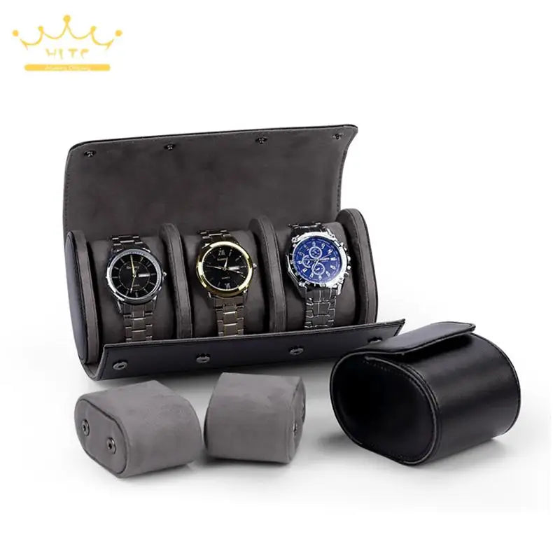Portable Travel Watch Storage Box Single Mechanical Watch Protection Dustproof Famous Watch Leather Watch Bag Multiple