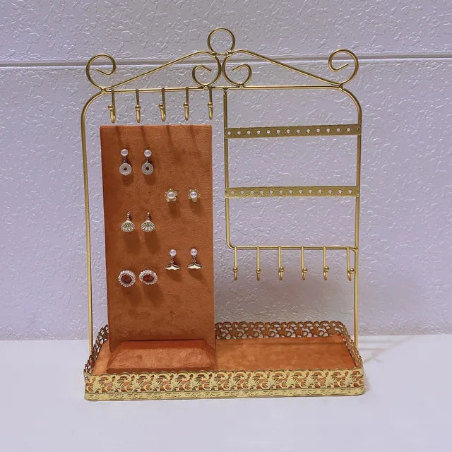 Jewelry Earrings Display Metal Rack Detachable 40-Hole Stud Earrings Display Plate Necklace Hanger