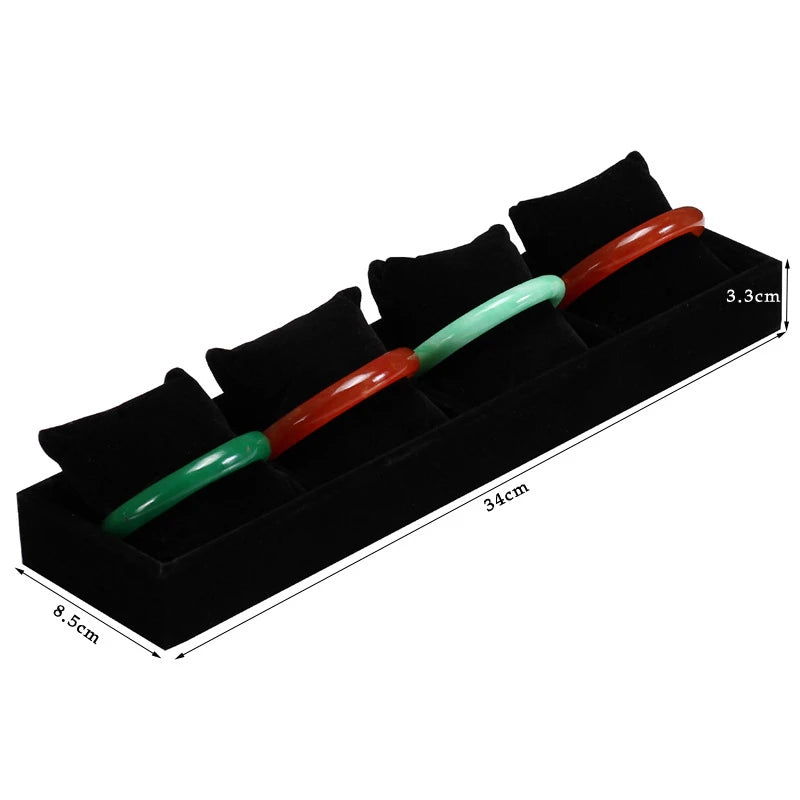 3-Layer Bracelet Display Tray Rings Earrings Organizer Plate Wactch Holder with Small Pillows Gray & Black Available