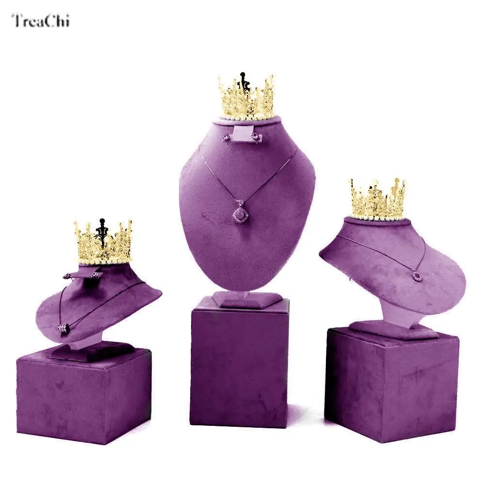 Purple Velvet Jewelry Display Stand Cream Pendant Jewelry Display Stand Multi Color Ear Ring Counter Window Model Customizable