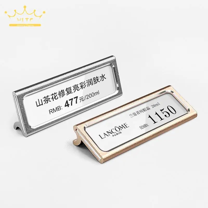 10Pcs/lot 60X22Mm Metal Sign Holder Stand Bread Store Price Label Tag Card Holder Advertising Display Stand Mini Price Paper