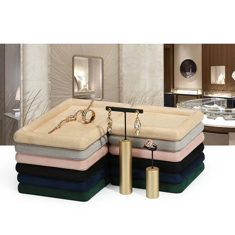 Velvet Jewelry Storage Tray Ring Earrings Storage Tray Pendant Necklace Display Tray Bracelet Storage Tray