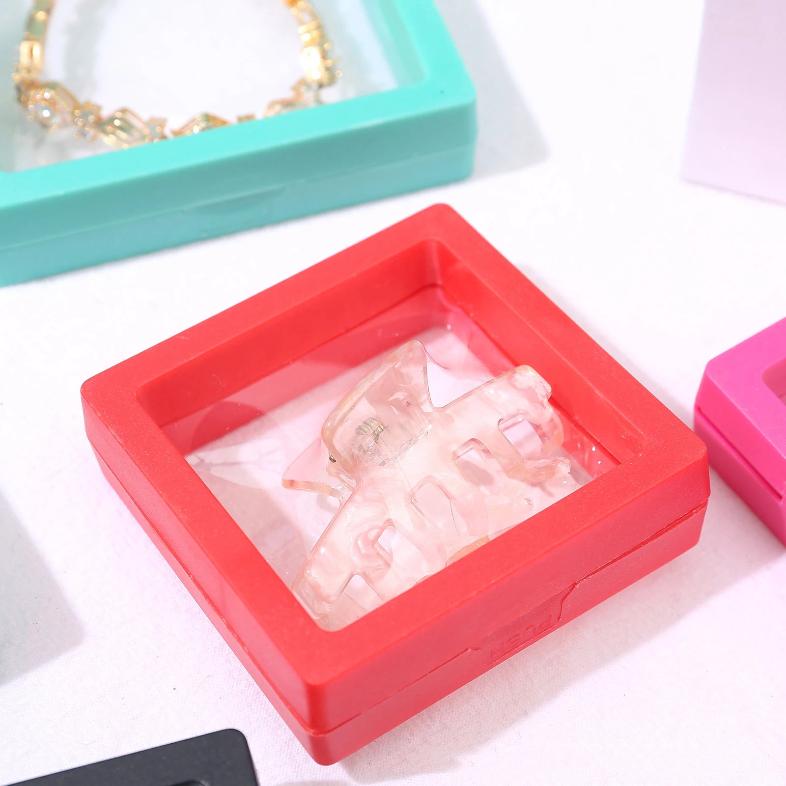Suspended Box Pe Film and Outer Box and Gift Bag Set Jewelry Holder Ring Bracelet Jewelry Storage Case Set Gift Packaging