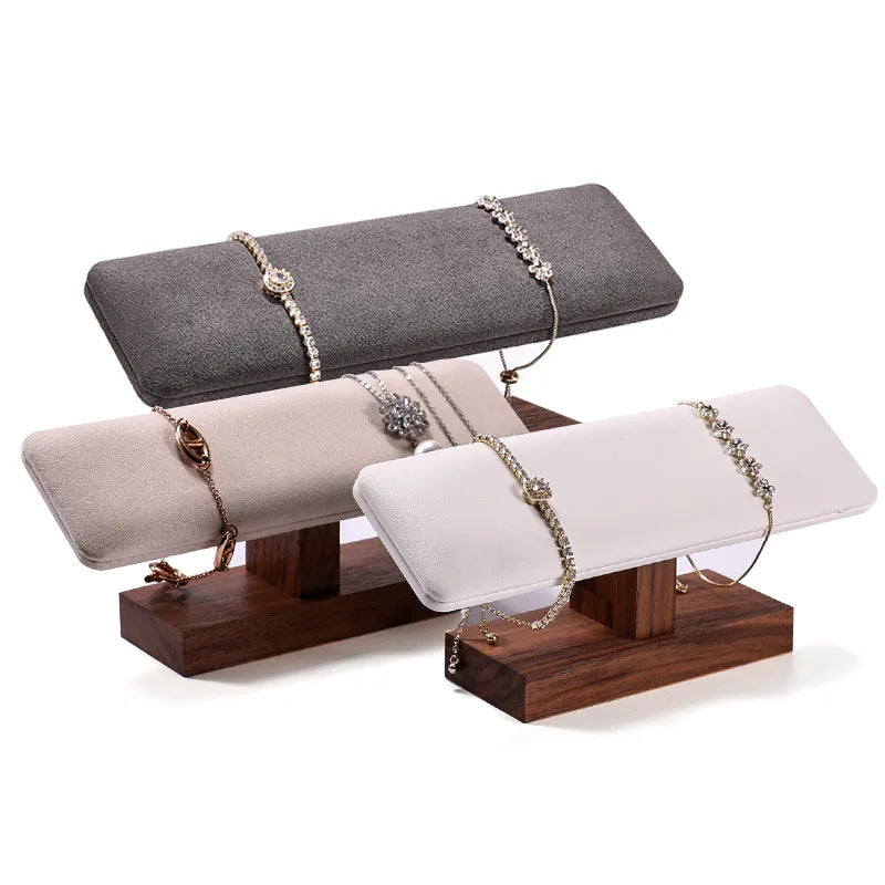 Walnut Bracelet Display Rack Bangle Watch Organizer Storage Showcase Stands Jewelry Display Props