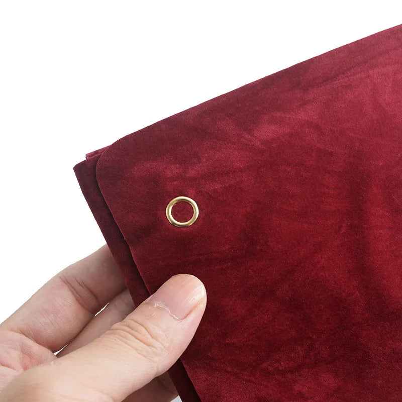Pearl Necklace Storage Bag Holder Wine Red Double-Sided Textured Fabric Pouch Exhibiting Travel Jewelry Collection Display Bag
