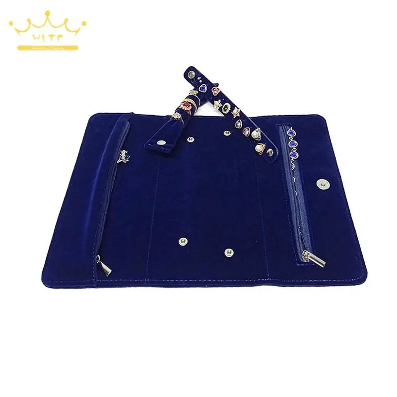 Portable Roll-up Jewelry Roll Storage Bag Folding Travel Earrings Necklaces Bracelets Rings Container Storage