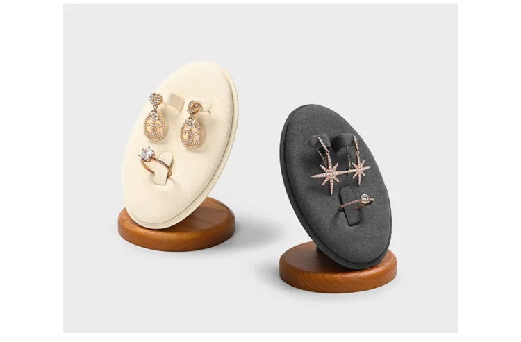 Wooden Jewelry Display Props Counter Exquisite Beaded Jade Jewelry Display Set Storage Props