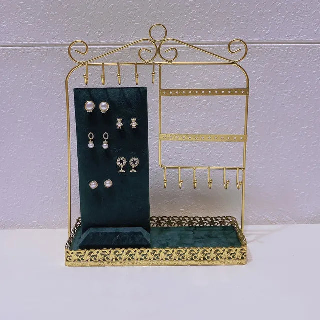 Jewelry Earrings Display Metal Rack Detachable 40-Hole Stud Earrings Display Plate Necklace Hanger