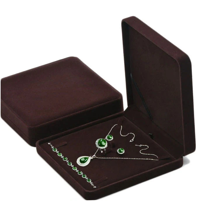 Velvet Set Jewelry Box Ring Earnail Necklace Organizer Boxes High-Capacity Set Jewelry Packaging Supplies 19*19Cm