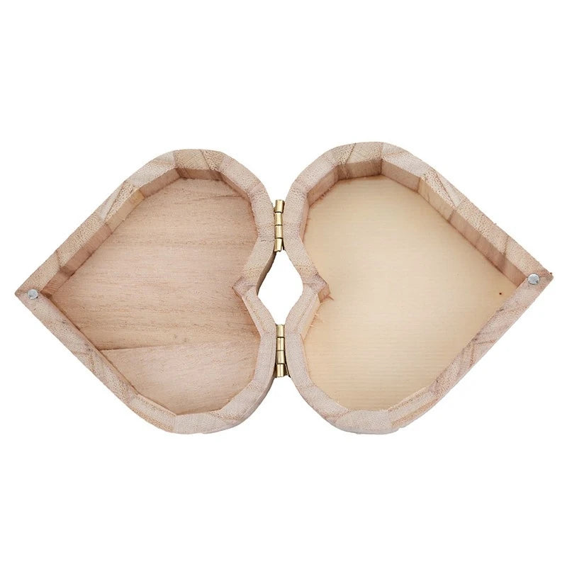 Heart-Shaped Wooden Box Jewelry Case Ring Storage Wooden Contianer Jewelry Creative Gift Box New