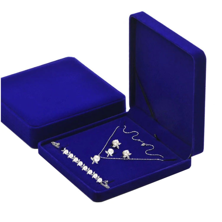 Velvet Set Jewelry Box Ring Earnail Necklace Organizer Boxes High-Capacity Set Jewelry Packaging Supplies 19*19Cm