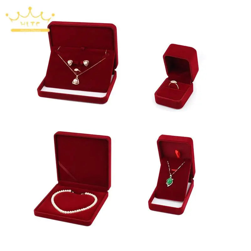 Rings Earrings Jewelry Display Packaging Box Gifts Velvet Jewelry Set Box Bracelets Necklaces Wedding Box for Women