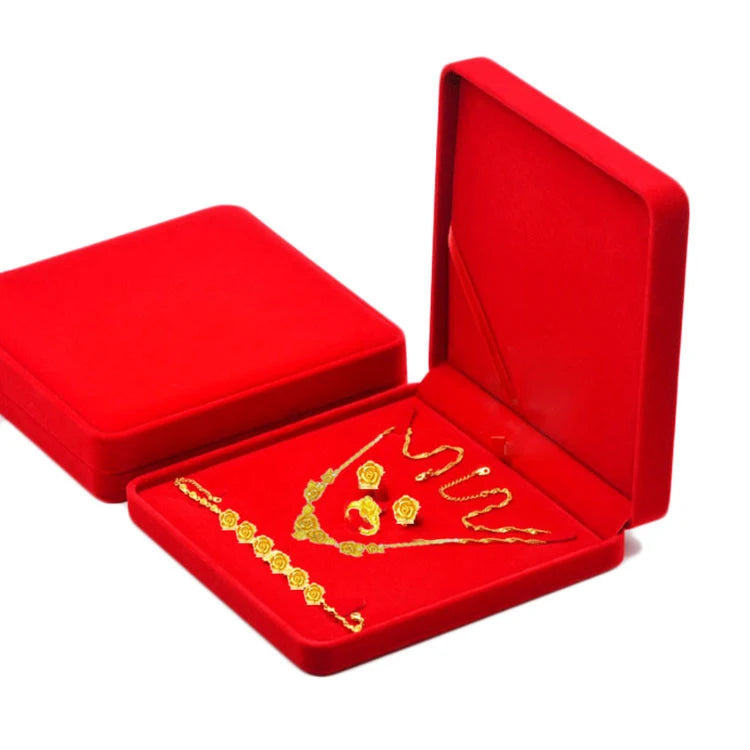 Velvet Set Jewelry Box Ring Earnail Necklace Organizer Boxes High-Capacity Set Jewelry Packaging Supplies 19*19Cm