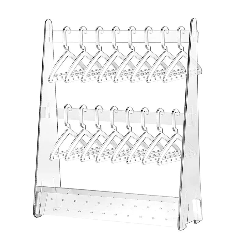 Rainbow Acrylic Frame Jewelry Storage Organizer Earring Holder with Mini Hanger Dresser Jewelry Colllection Rack