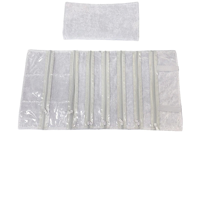 Velvet Zipper Pvc Lattice Dust-Proof and Antioxidant Jewelry Wrap Bag Brooch Ring Earring Organizer Organizer Bag