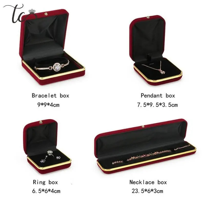 New Jewelry Storage Box Necklace Ring Display Box Earrings Bracelet Storage Box Phnom Penh Flannel Storage Box Gift Box