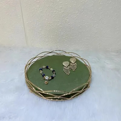 Fashion Grass Green Series Velvet Jewelry Display Rack Jewelry Shop Window Necklace Display Ring Bracelet Ornaments Rack