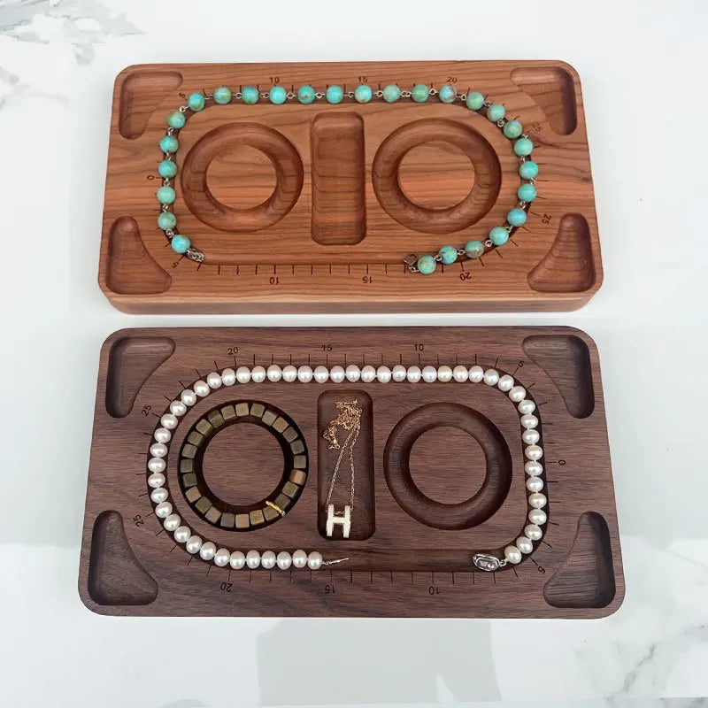 Wood Diy Bracelet Necklace Tool Hand Circumference Design Tray for Handmade Diy Jewelry Enthusiasts Bead Storage Plate