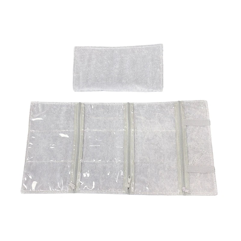 Velvet Zipper Pvc Lattice Dust-Proof and Antioxidant Jewelry Wrap Bag Brooch Ring Earring Organizer Organizer Bag