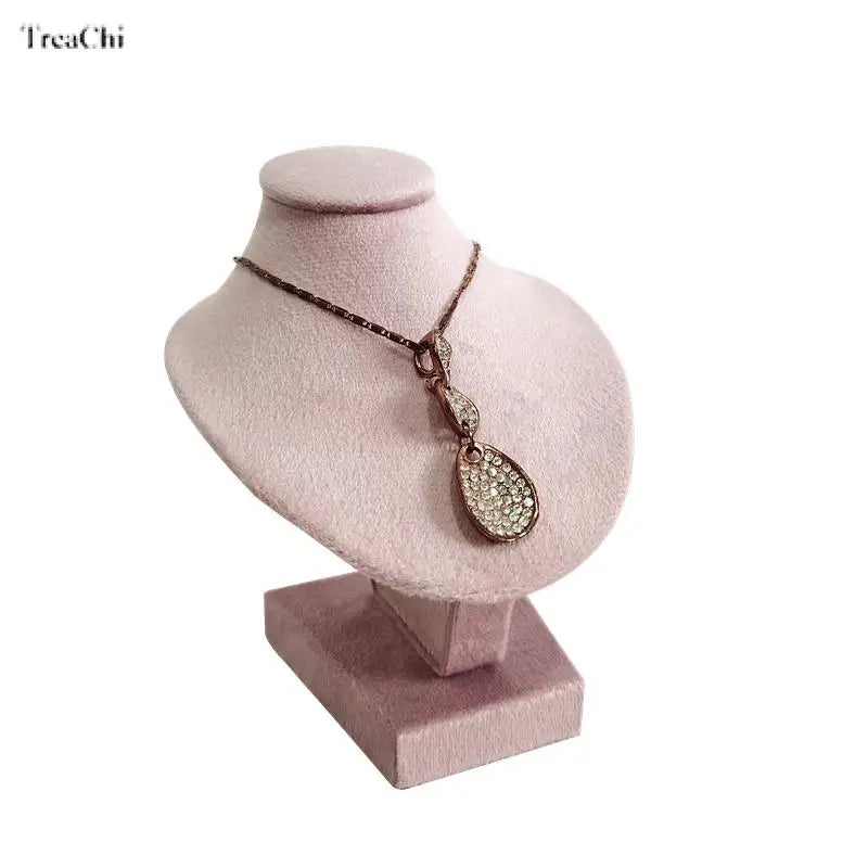 Pink Necklace Display Stand Pendant Showing Rack Jewelry Display Organizer Mini Necklace Holder Display Bust Ornament Holder