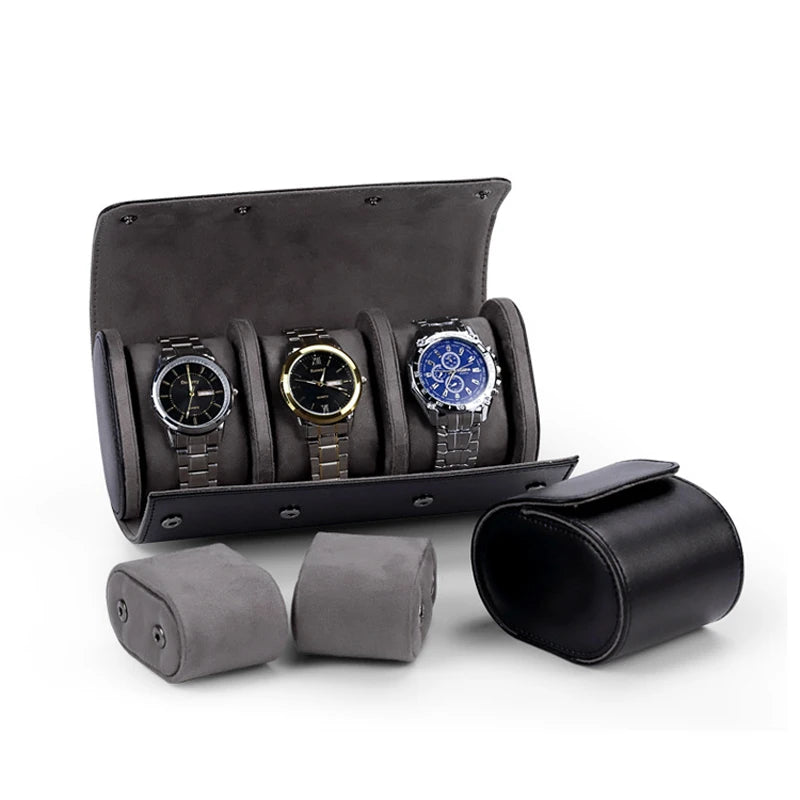 Portable Travel Watch Storage Box Single Mechanical Watch Protection Dustproof Famous Watch Leather Watch Bag Multiple