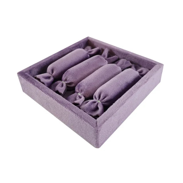 Cute Candy Shaped Ring Stick Ring Organizer Small Velvet Ring Tray 11*11Cm Earring Necklace Storage Holder