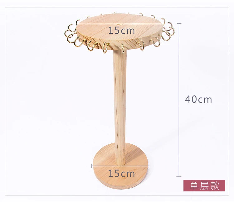 Wood Necklace Display Jewelry Display Pendant Stand Exhibition Necklace Earrings Bracelet Storage Holder Necklace Rack Showcase
