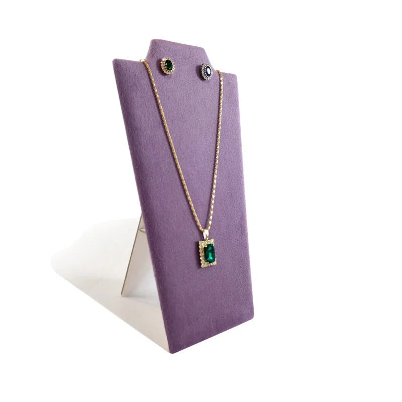 Velvet Necklace Display Stand Jewelry Organizer Rack Pearl Necklace Earrings Display Board for Exhibitor Jewelry Showcase Props